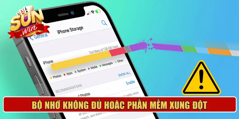 Bộ nhớ không đủ hoặc phần mềm xung đột