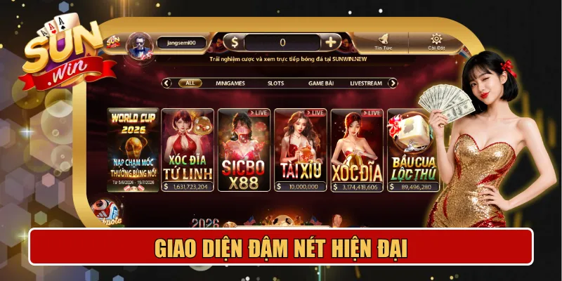 Giao diện hiện đại của cổng game